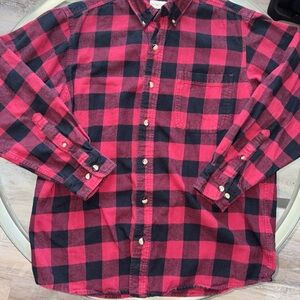 Men's Red and Black Checkered Shirt